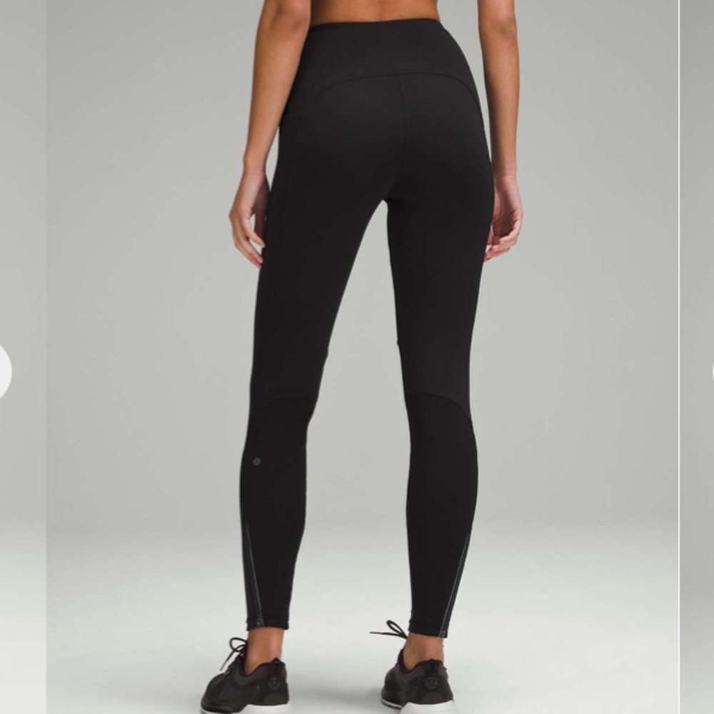 Lululemon Black Fleece Cold Weather Outdoor High-Rise Running Tight Leggings 10 - Picture 2 of 15